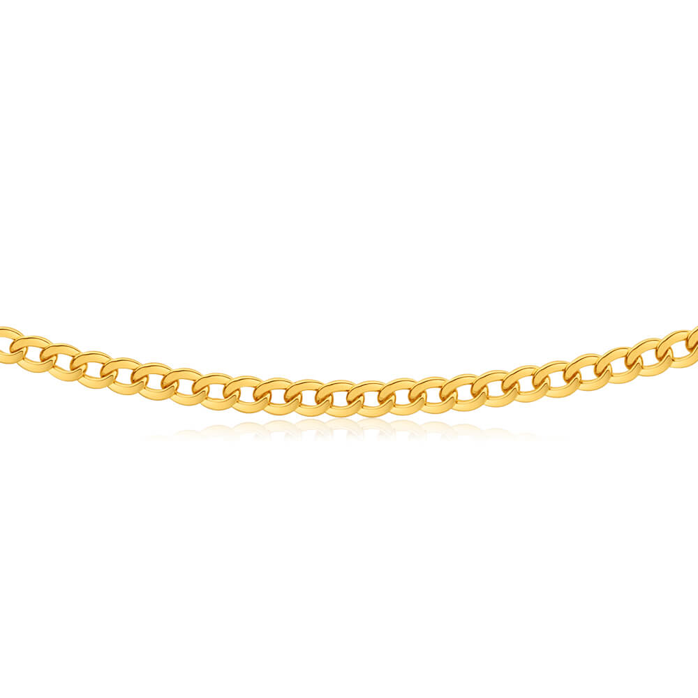 9ct Radiant Yellow Gold-Plated Copper Curb Chain Necklace for Versatile Styling