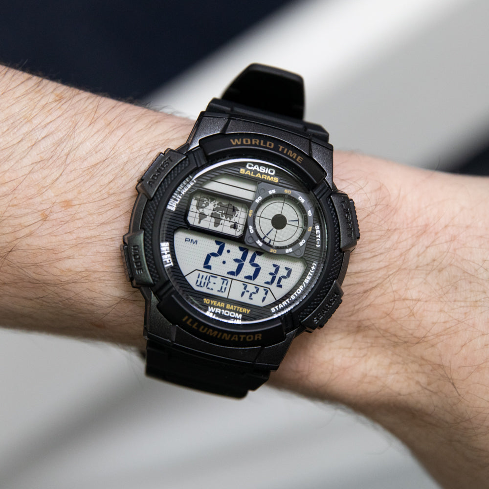 Casio AE1000W-1A Smart World Time Watch with 10-Year Battery