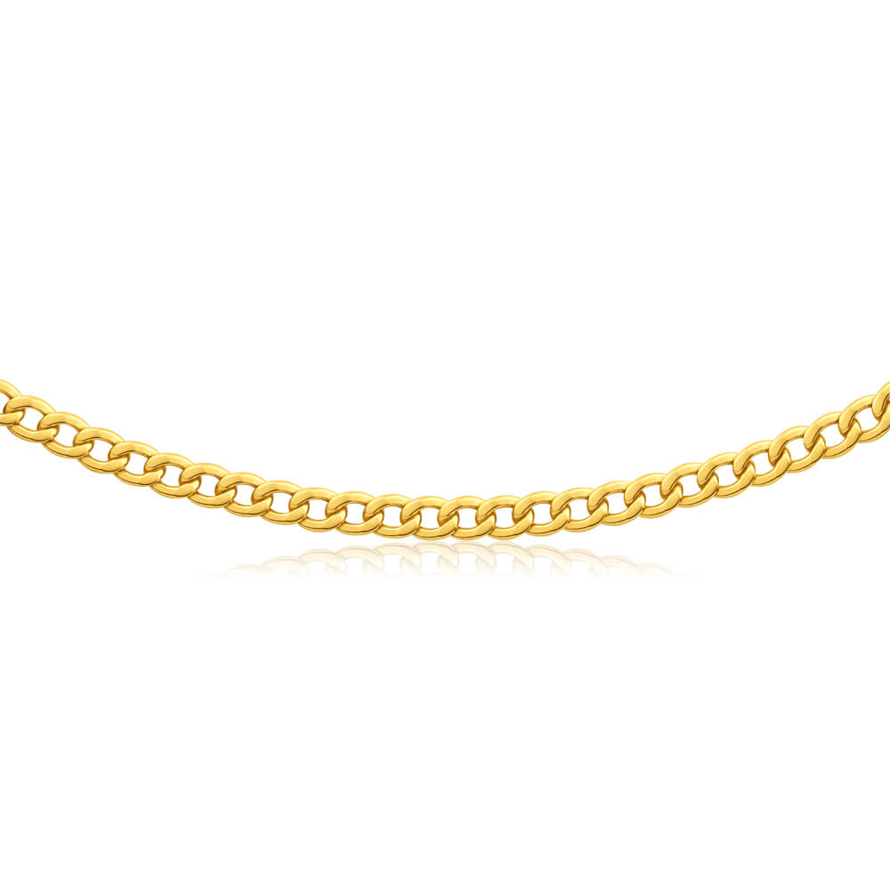 50cm 9ct Exquisite Yellow Gold - Copper Filled Diamond Cut Curb Chain
