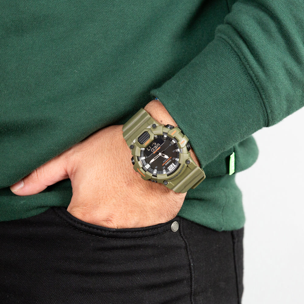 Casio Khaki Green HDC700-3A2 Men's Wristwatch with Multiple Functions