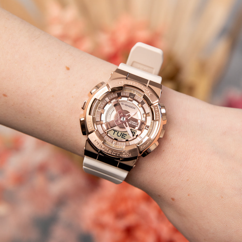 G-Shock GMS110PG-4 Slim Pink Watch with Metal Cover