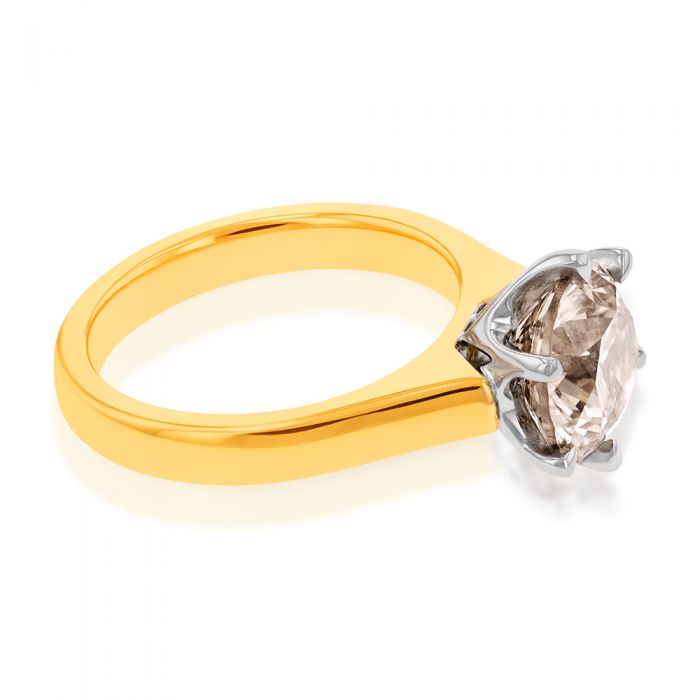 Exquisite 18ct Yellow Gold Solitaire Ring Featuring a 3-Carat Australian Diamond