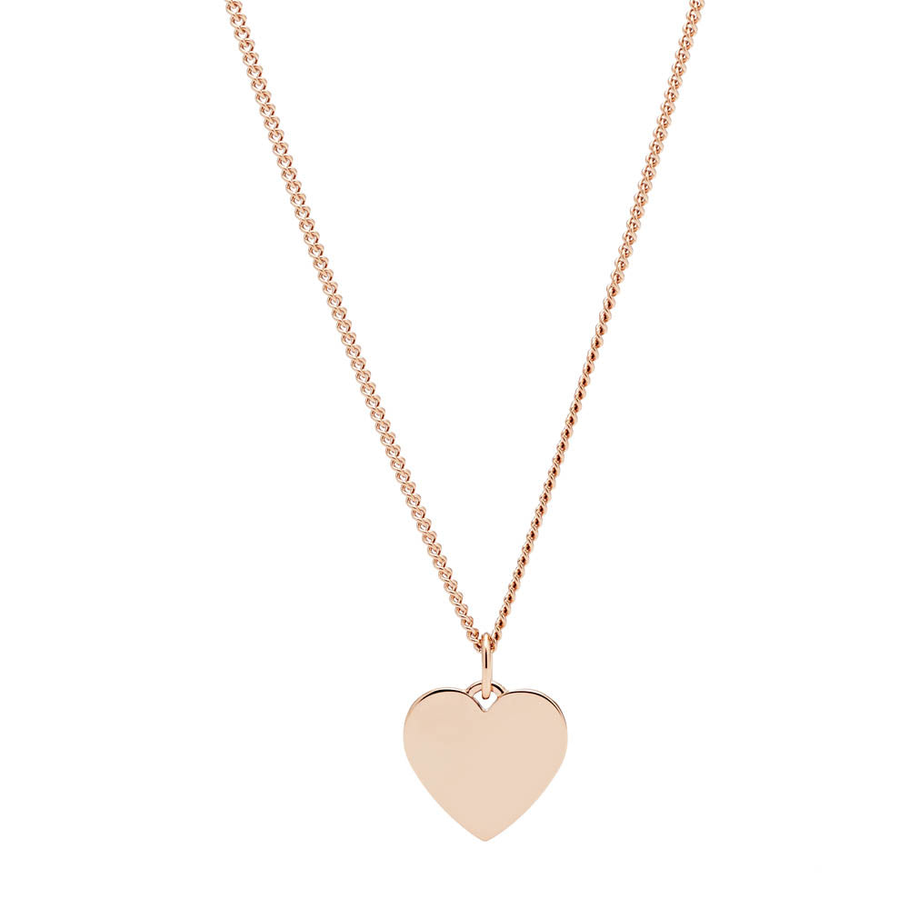 Fossil Drew Rose Gold Plated Stainless Steel Heart Pendant with Chain