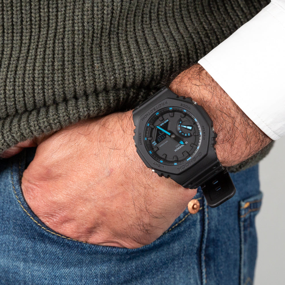 G-Shock GA2100-1A2 'CasiOak' Neon Accent Series with Midnight Blue Resin