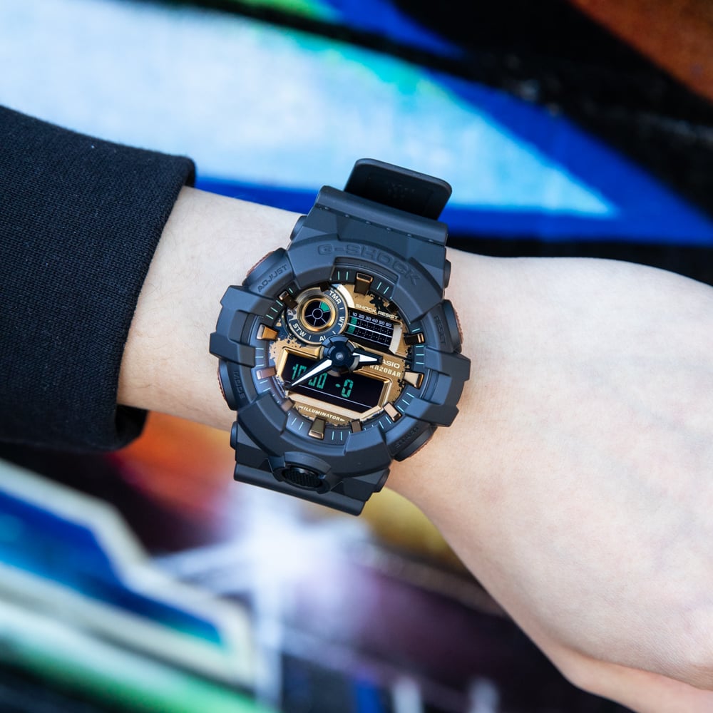 G-Shock GA700RC-1 Men's Black and Rusty-toned Digital-Analog Watch