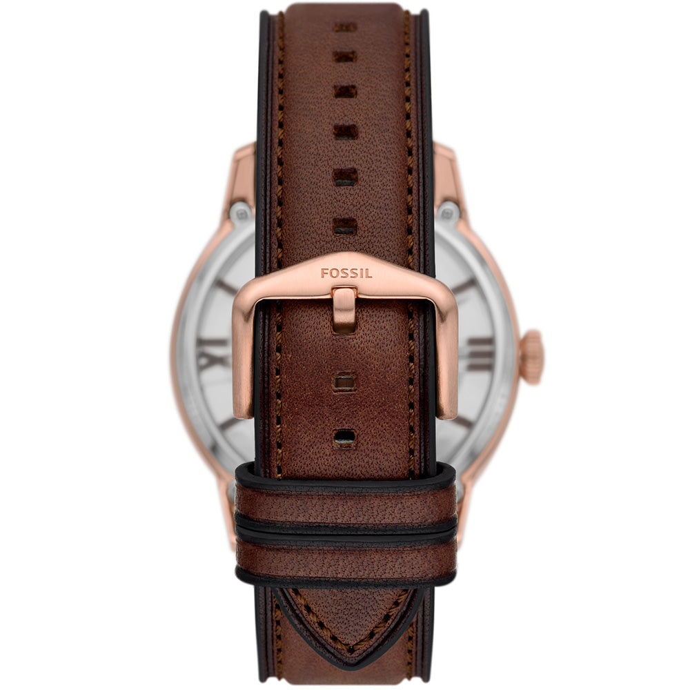Fossil Townsman ME3259 Automatic Men's Wristwatch with Rose Gold Stainless Steel Case and Brown Leather Strap