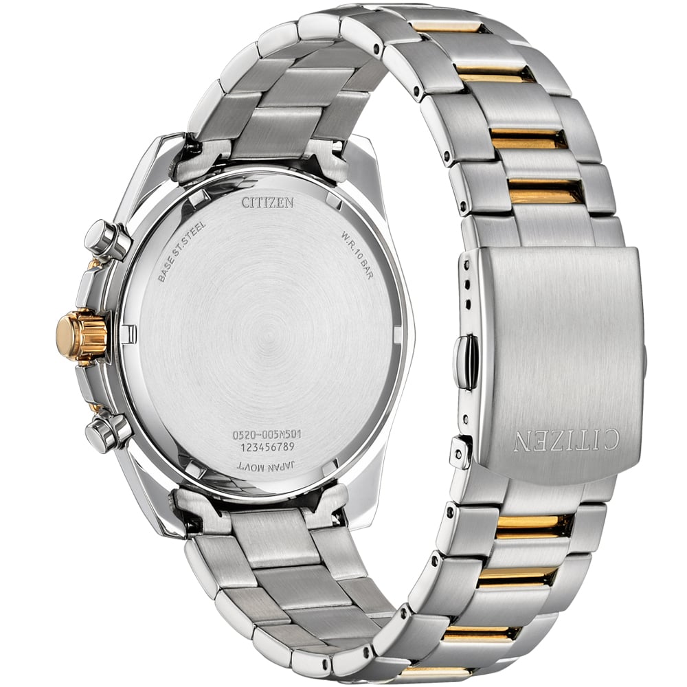 Citizen AN8206-53L Blue Dial Rose Gold-Tone Chronograph Watch