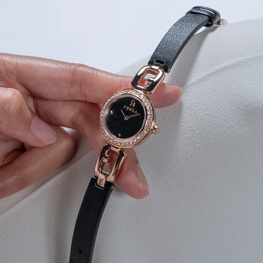 Furla Women's WW00015018L3 Arco Chain Petite Rose Gold Tone Luxury Watch