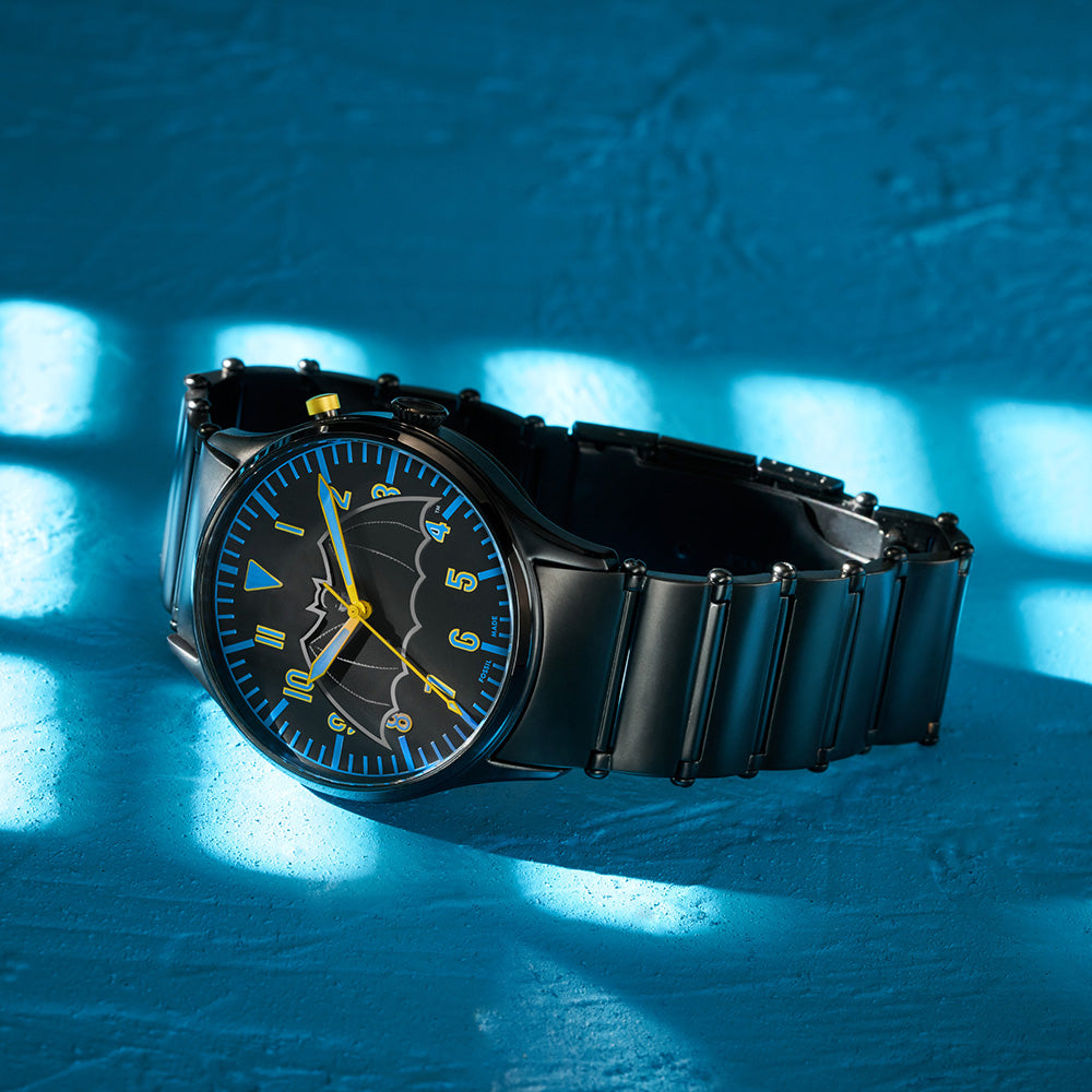Fossil Limited Edition Batman LED Black Stainless Steel Watch Set LE1129SET