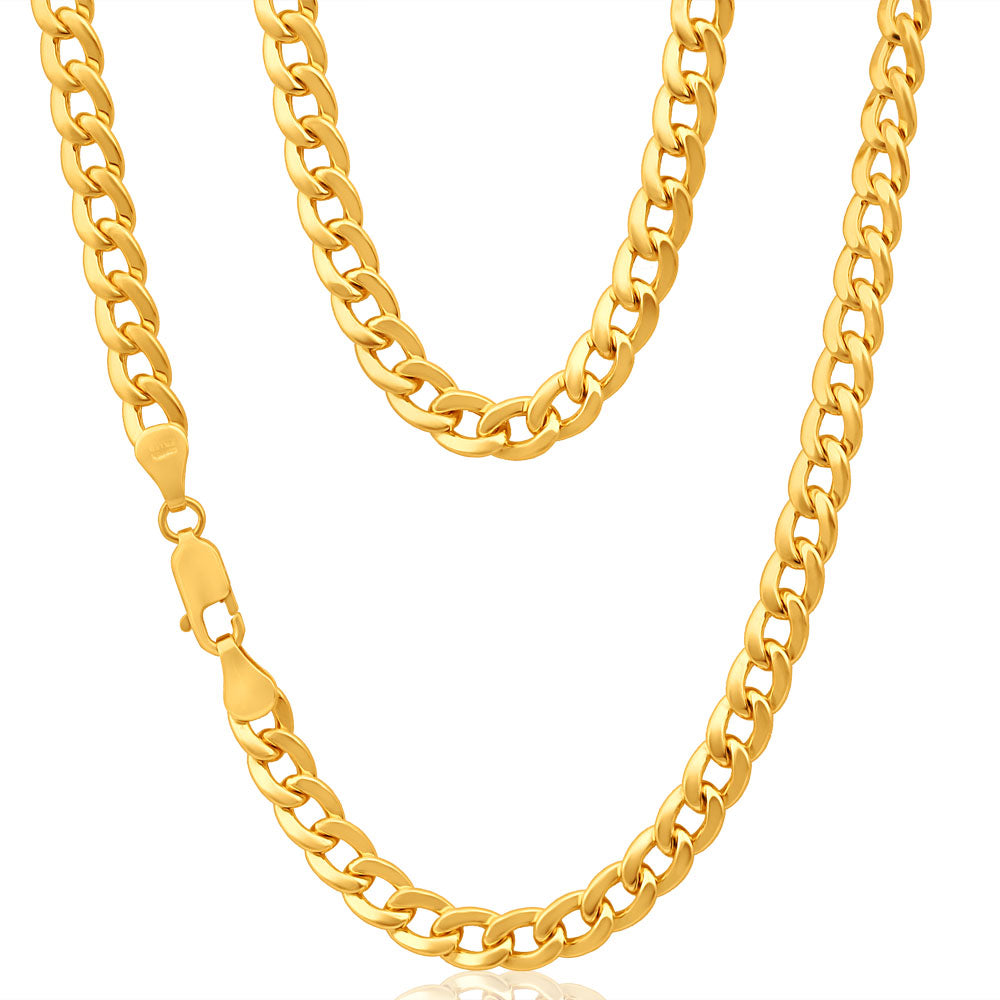 50cm 9ct Exquisite Yellow Gold - Copper Filled Diamond Cut Curb Chain