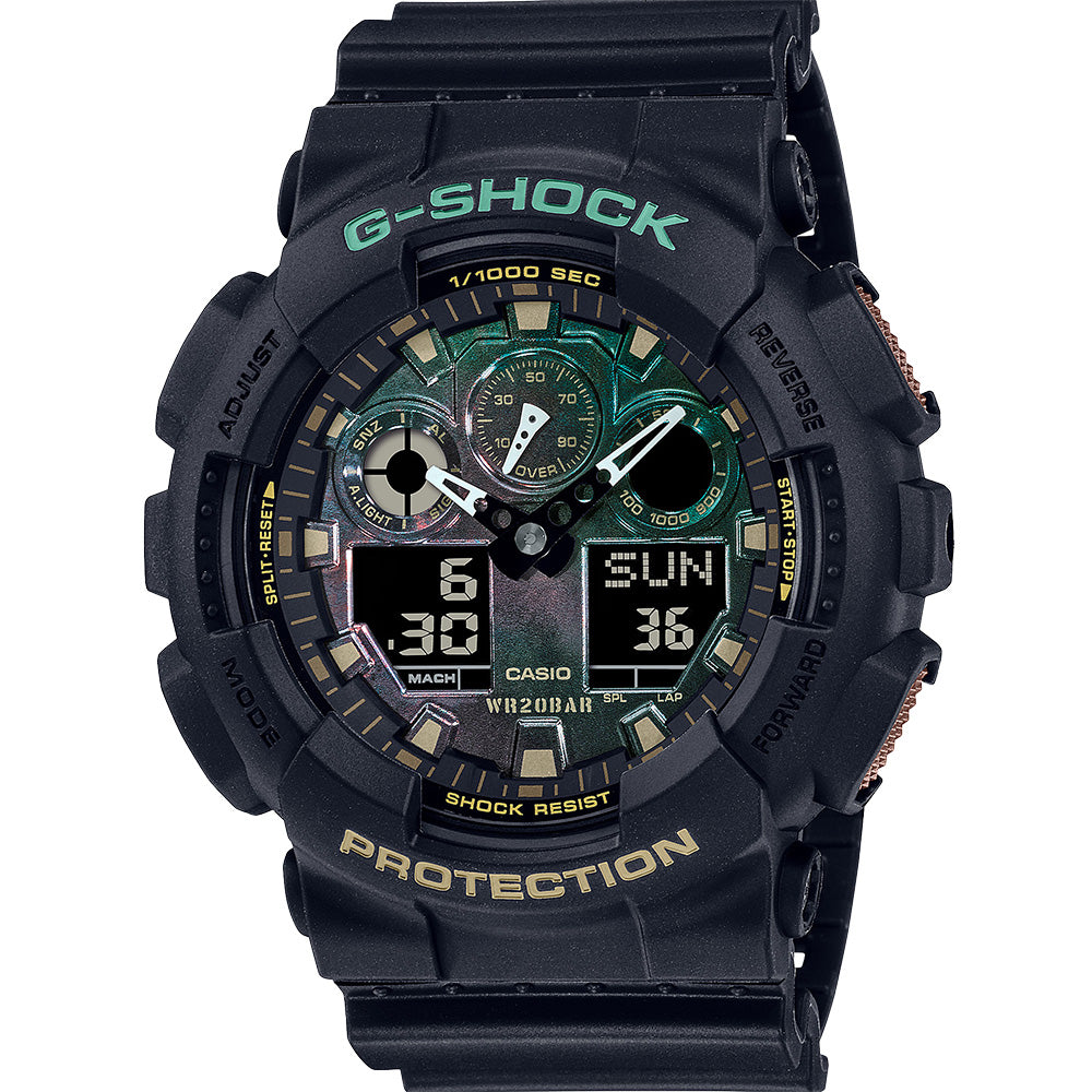 G-Shock GA100RC-1 Men's Wristwatch with Stylish Black and Rust Design