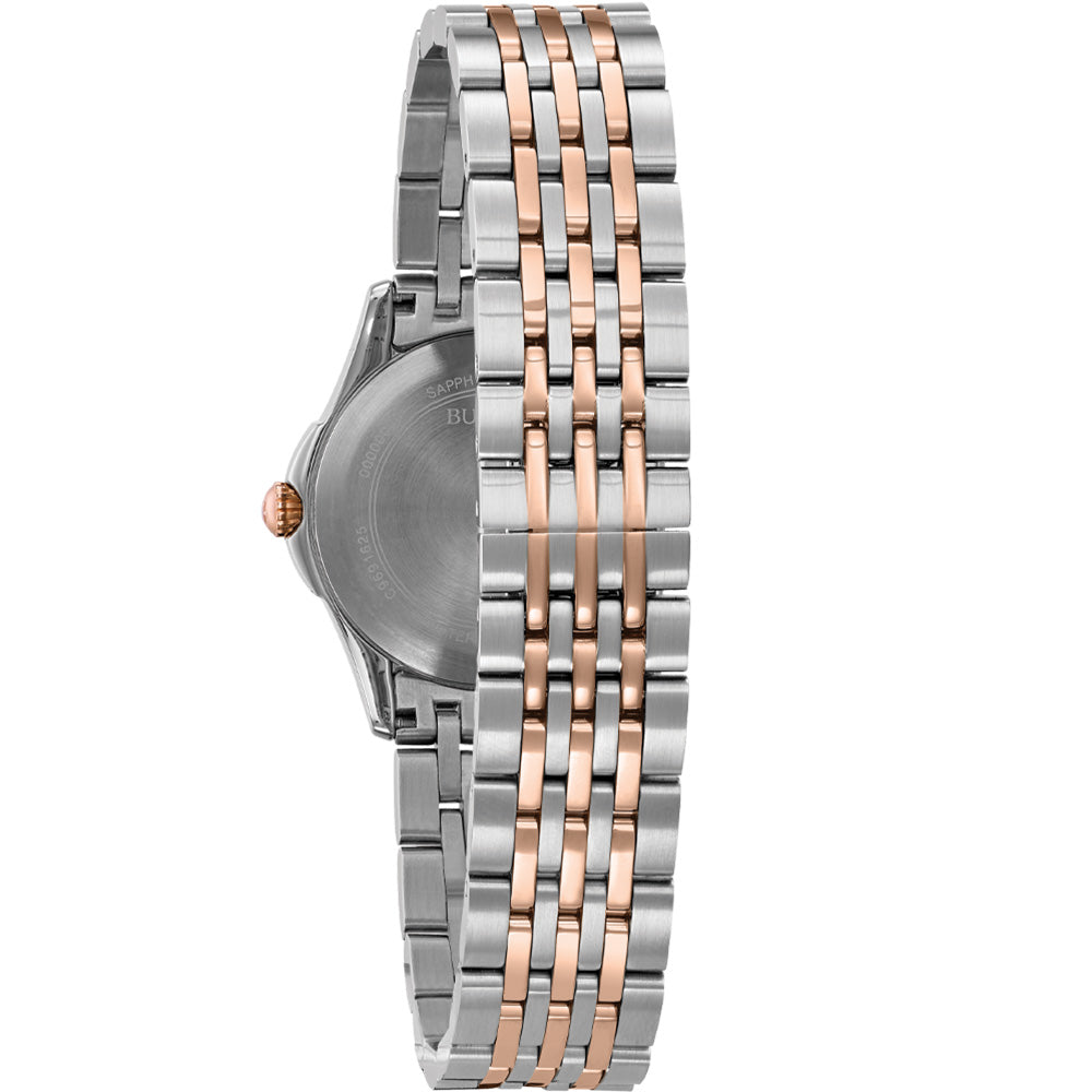 Bulova Ladies' 27mm Classic 98M125 Watch with Rose Gold Accents