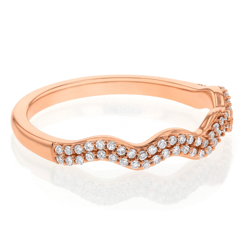 1/5 Carat Diamond Ring Crafted in 10ct Rose Gold