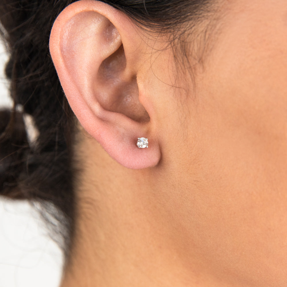 Exquisite 9ct Yellow Gold 1/3 Carat Diamond Stud Earrings with Two - Toned Finish