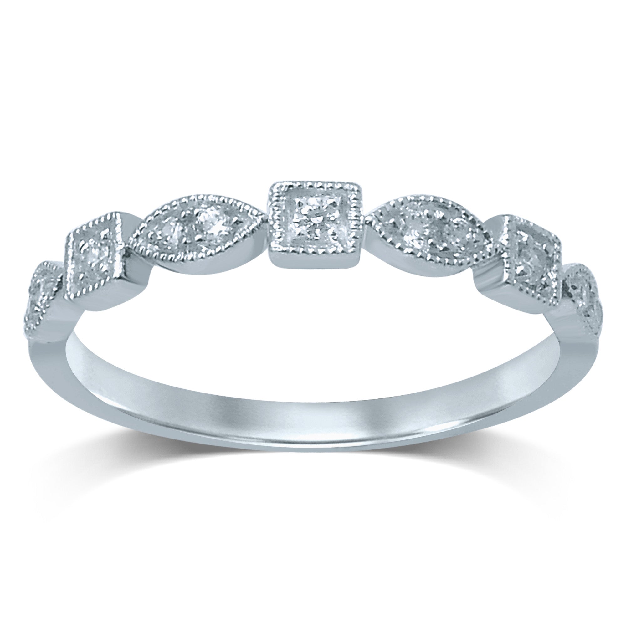 Exquisite 9 - carat White Gold Diamond Engagement Ring Adorned with 11 Sparkling Brilliant Diamonds
