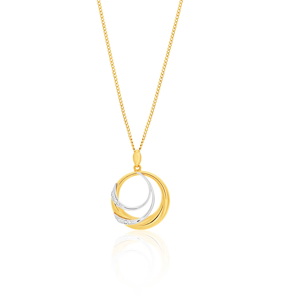 Exquisite 9ct Yellow Gold Pendant with Magnificent Cubic Zirconias