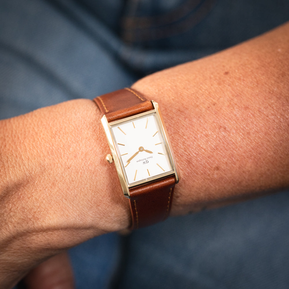 Daniel Wellington DW00100696 Bound Durham - Sleek Stainless Steel Watch with Brown Leather Strap