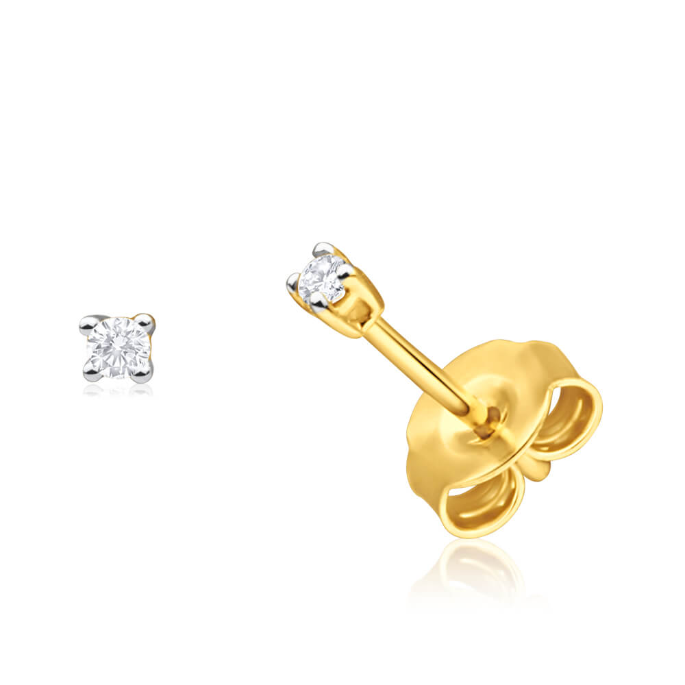 Stunning 9ct Yellow Gold Diamond Stud Earrings for Everyday Elegance