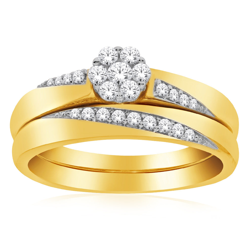 Stunning 10ct Yellow Gold Bridal Ring with 1 Carat Diamond