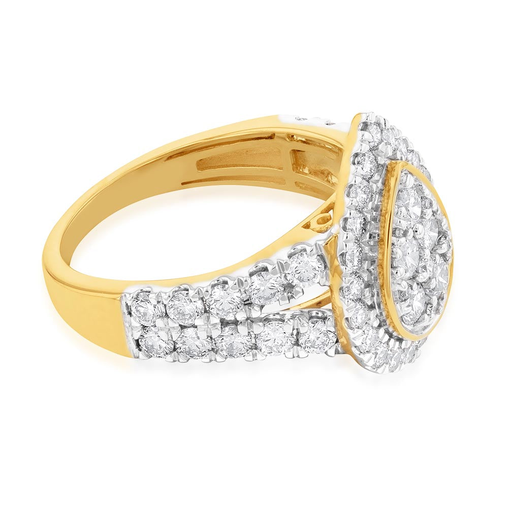 2 Carat Brilliant Cut Diamond Ring in 9ct Yellow Gold