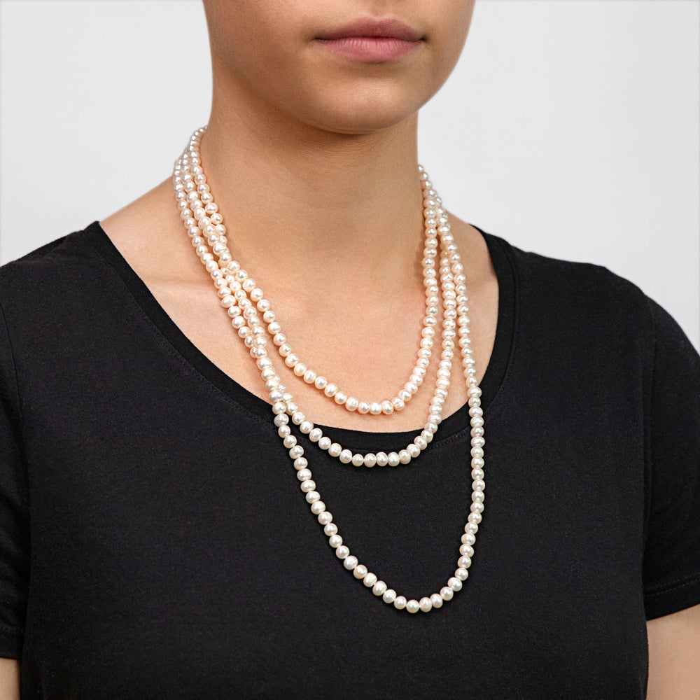 180 Centimeter Long Strand of White Freshwater Pearls for Jewelry Lovers