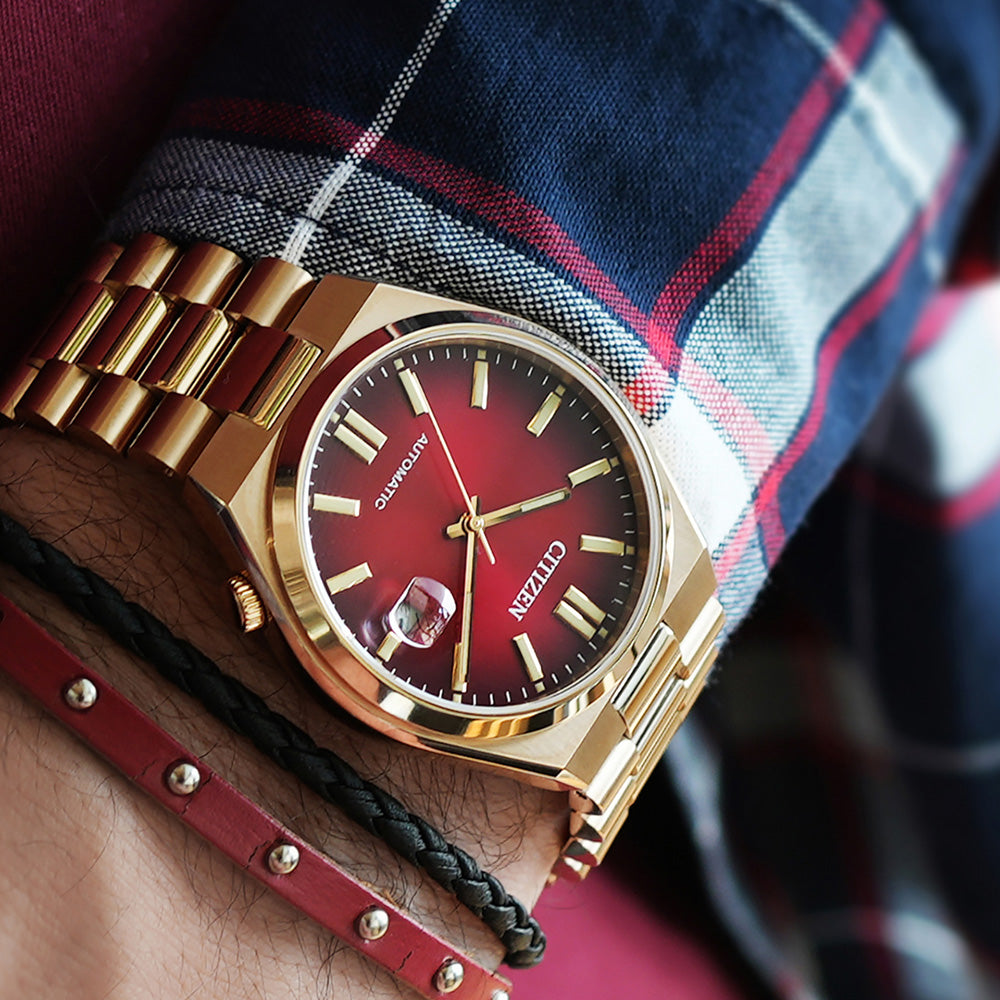 Citizen Tsuyosa NJ0153 - 82X Rose Gold & Red Automatic Watch