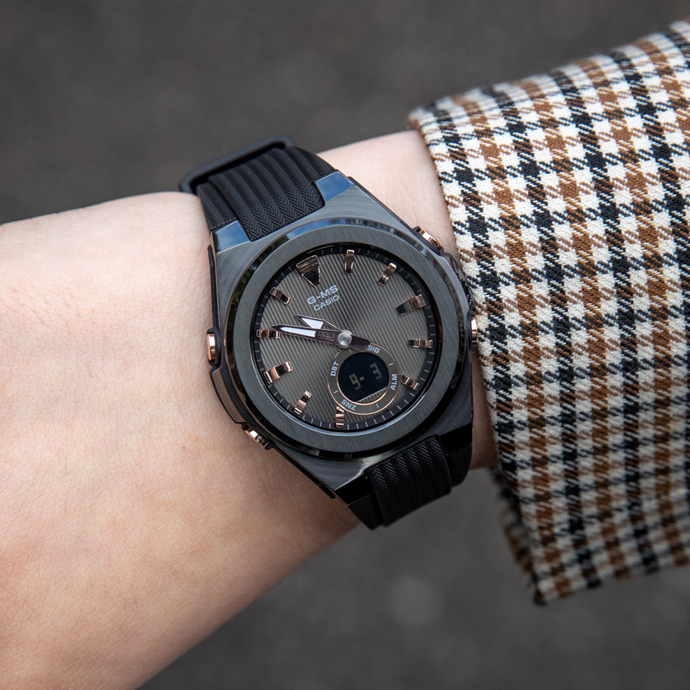 Stylish Baby-G MSG-C150G-1A Black Resin Women's Hybrid Watch