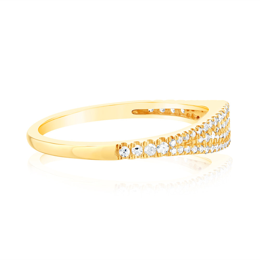 1/5 Carat Natural Diamond 10ct Yellow Gold Fancy Ring