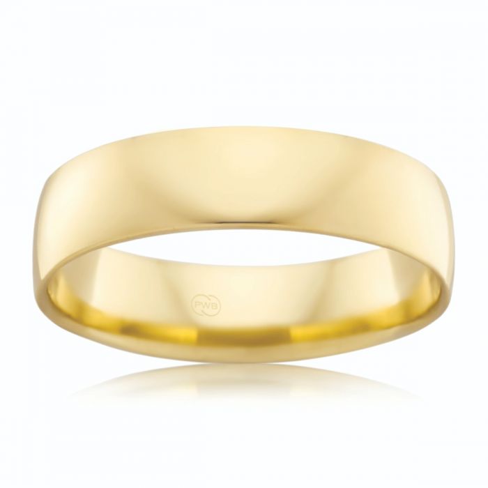 6mm 9-carat Yellow Gold Crescent Engagement Ring, Size Z
