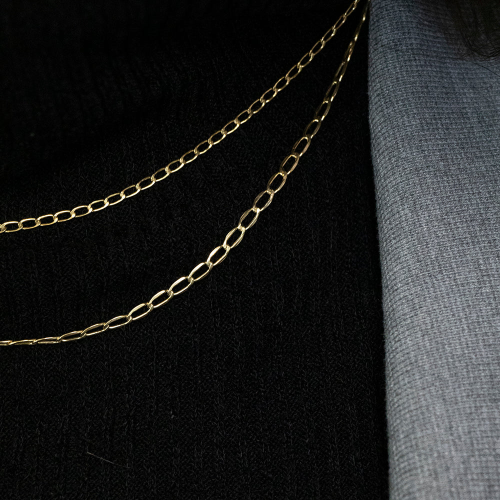 50cm 9ct Yellow Gold Filled Premium Curb Link Chain