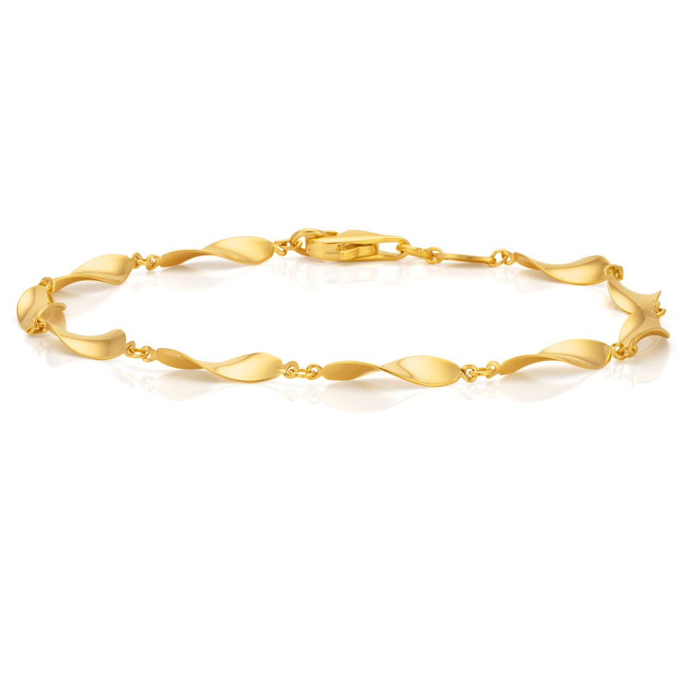 19cm Fancy 9ct Yellow Gold Filled Elegant Bracelet