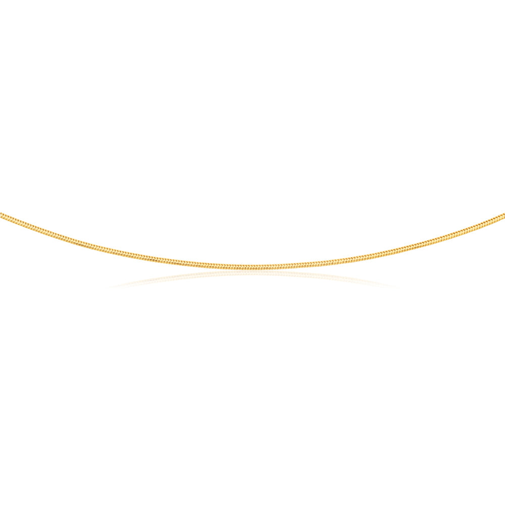 55cm 9ct Yellow Gold Filled Square Snake Chain with Sleek Design