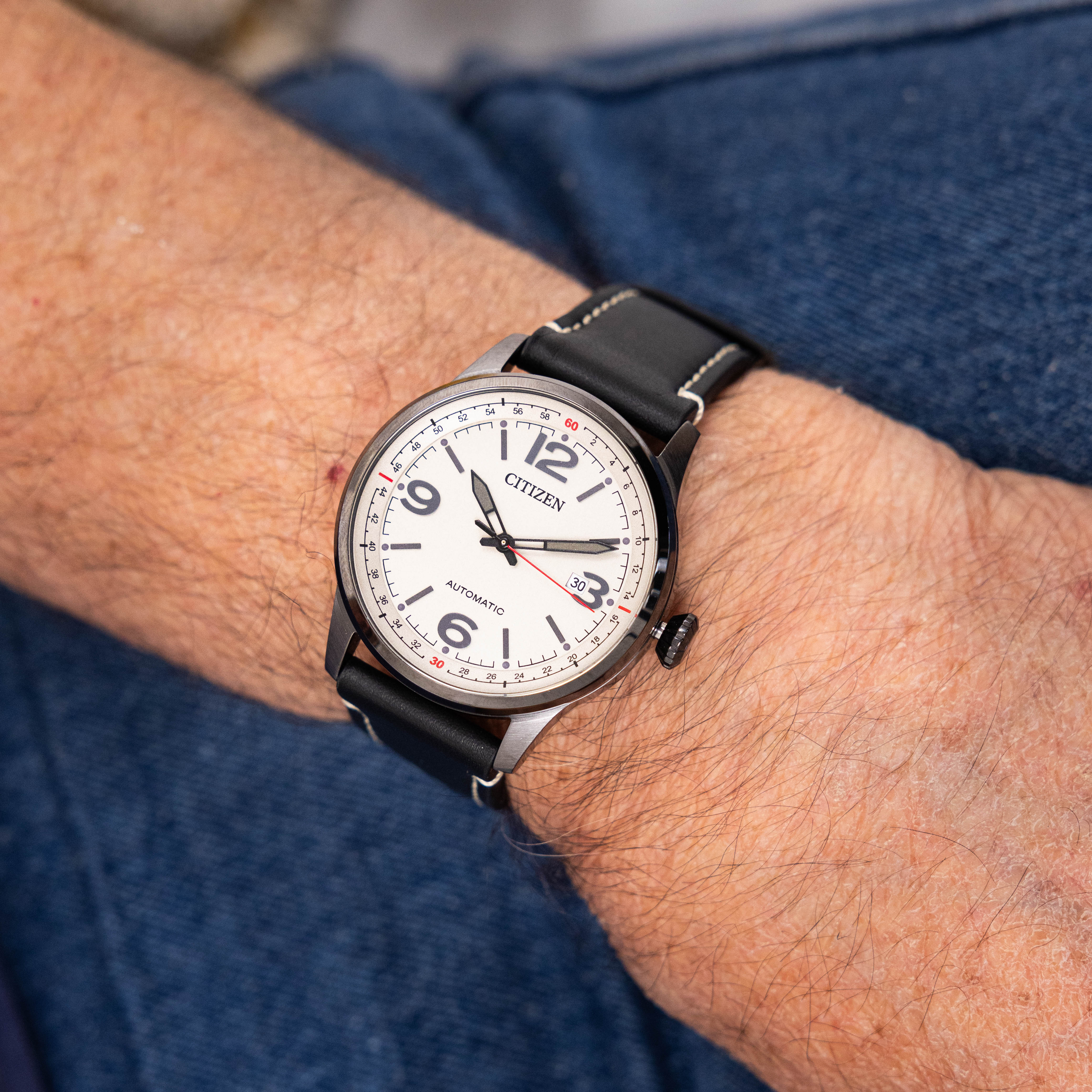 Citizen NJ0167-11A Automatic Watch with Eco - Drive and Leather Strap