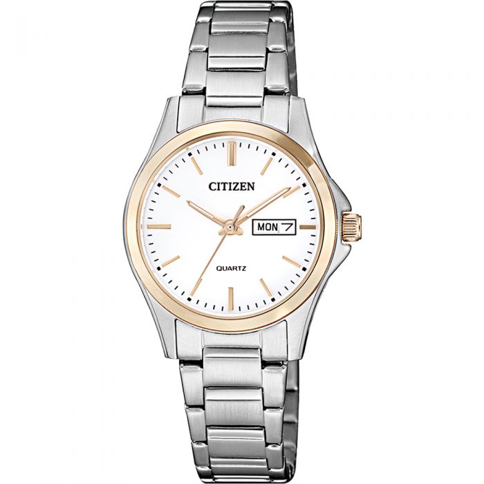 Citizen Ladies' Two - Tone Stainless Steel Quartz Watch EQ0596 - 87A