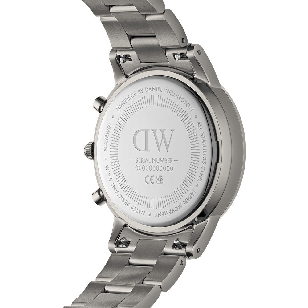 Daniel Wellington Men's Iconic Matte Grey Link Chronograph Watch DW00100643