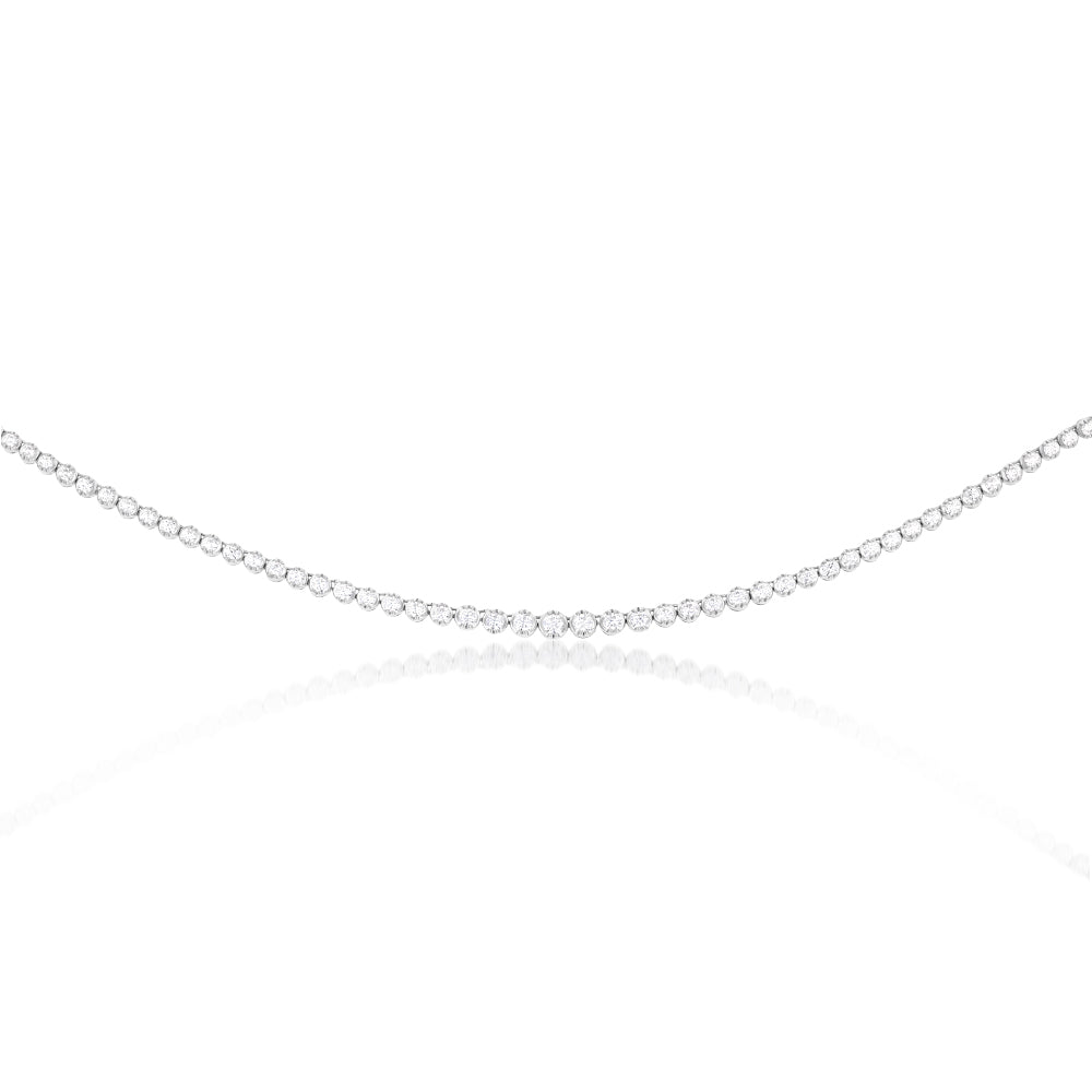 Stunning 14ct White Gold 5-Carat Diamond Necklace with 139 Sparkling Diamonds, 43cm