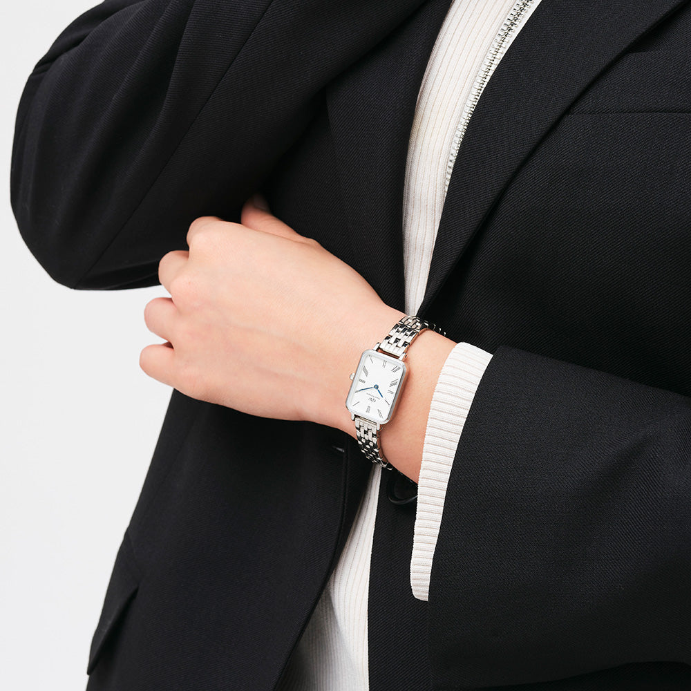 Daniel Wellington DW00100691 Quadro Stylish Stainless-Steel Watch with Roman Numerals