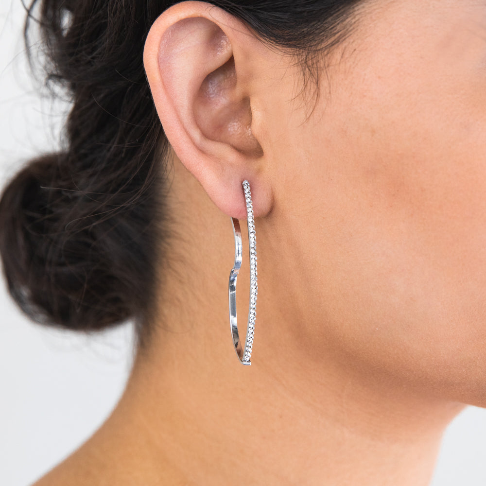 Gorgeous 9ct White Gold Filled Fancy Stud Earrings with Crystals