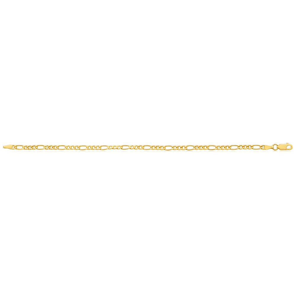 Classic 9 Carat Yellow Gold Plated Copper Figaro Style Bracelet for Men and Women
