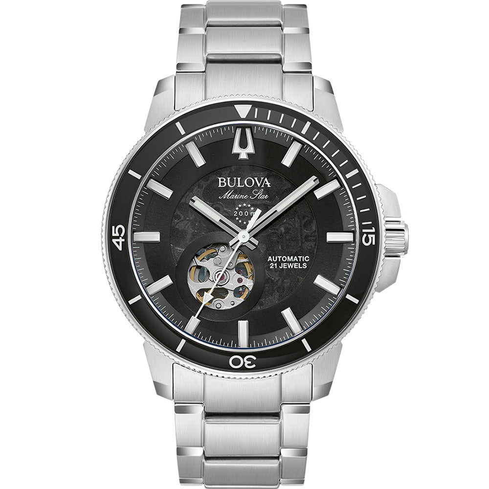 Bulova 96A290 Automatic Marine Star Watch with 21 Jewels and 200M Water Resistance