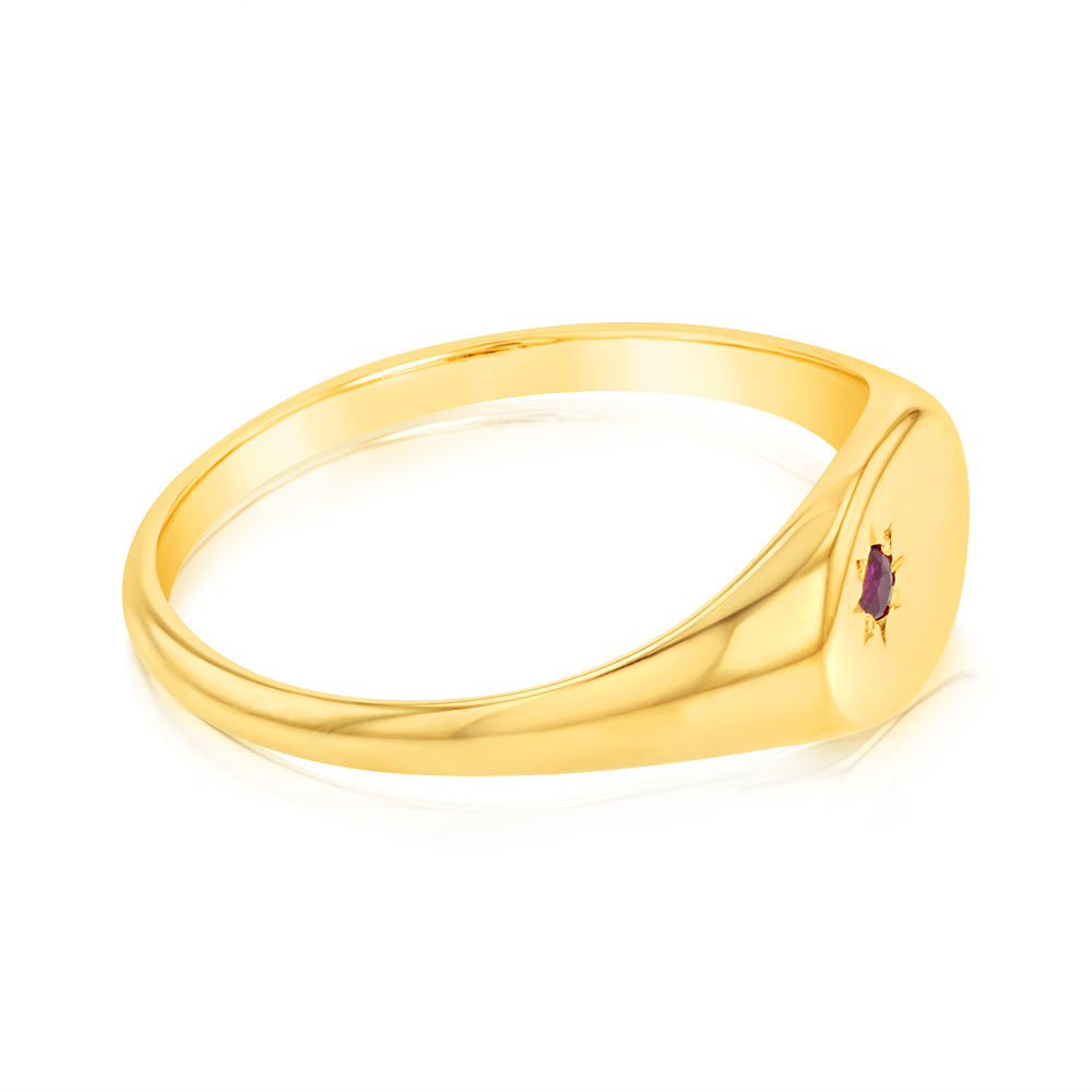 1.75mm Natural Ruby Ring Crafted in 9ct Yellow Gold