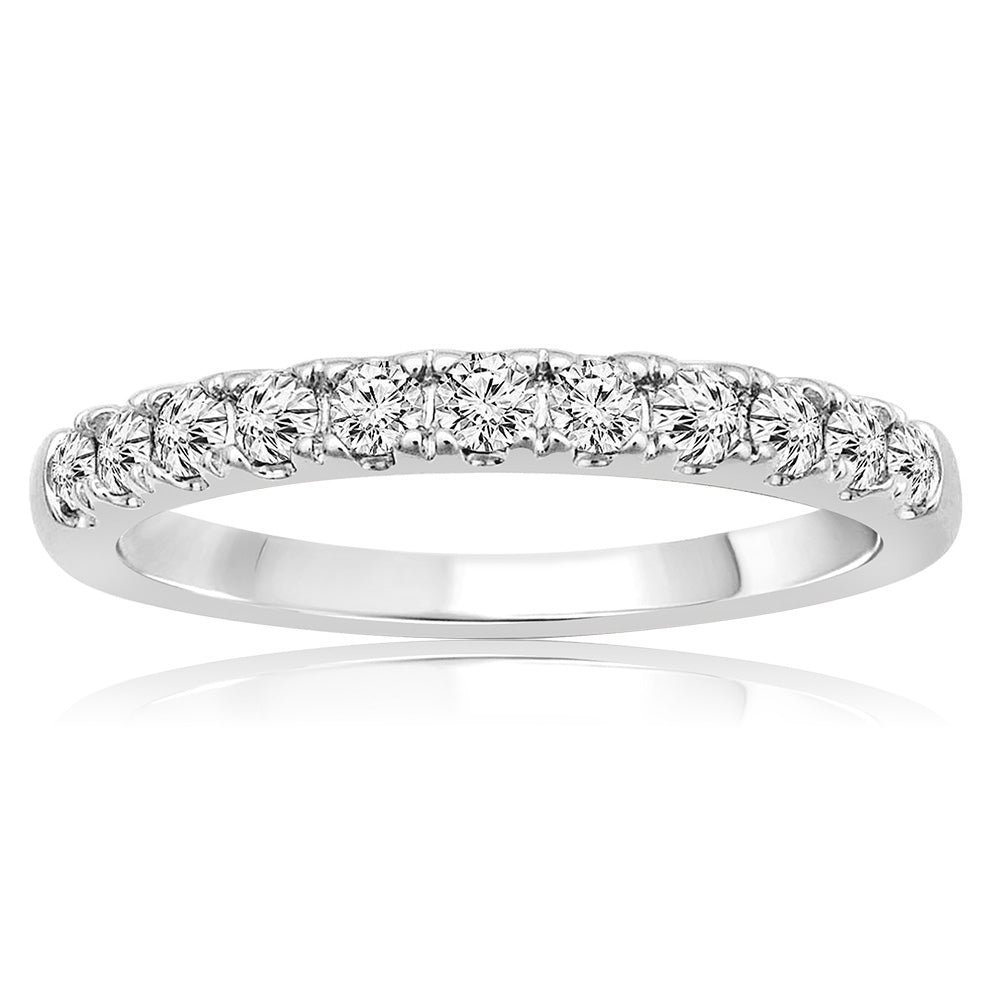 14-carat White Gold Claw-Set Diamond Eternity Straight Ring - A Symbol of Timeless Love