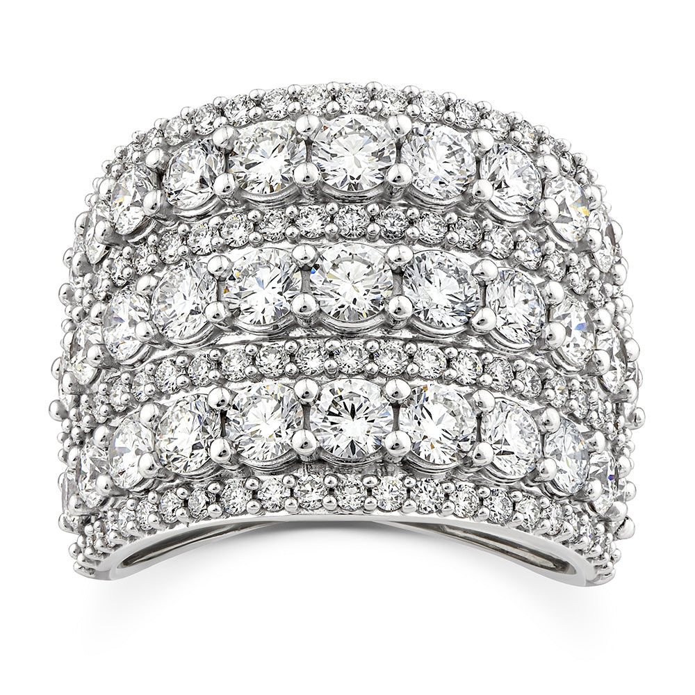Exquisite 10-Carat White Gold Lab-Grown Diamond Ring with 3.95 Carat Luminescent Diamonds, Size N½