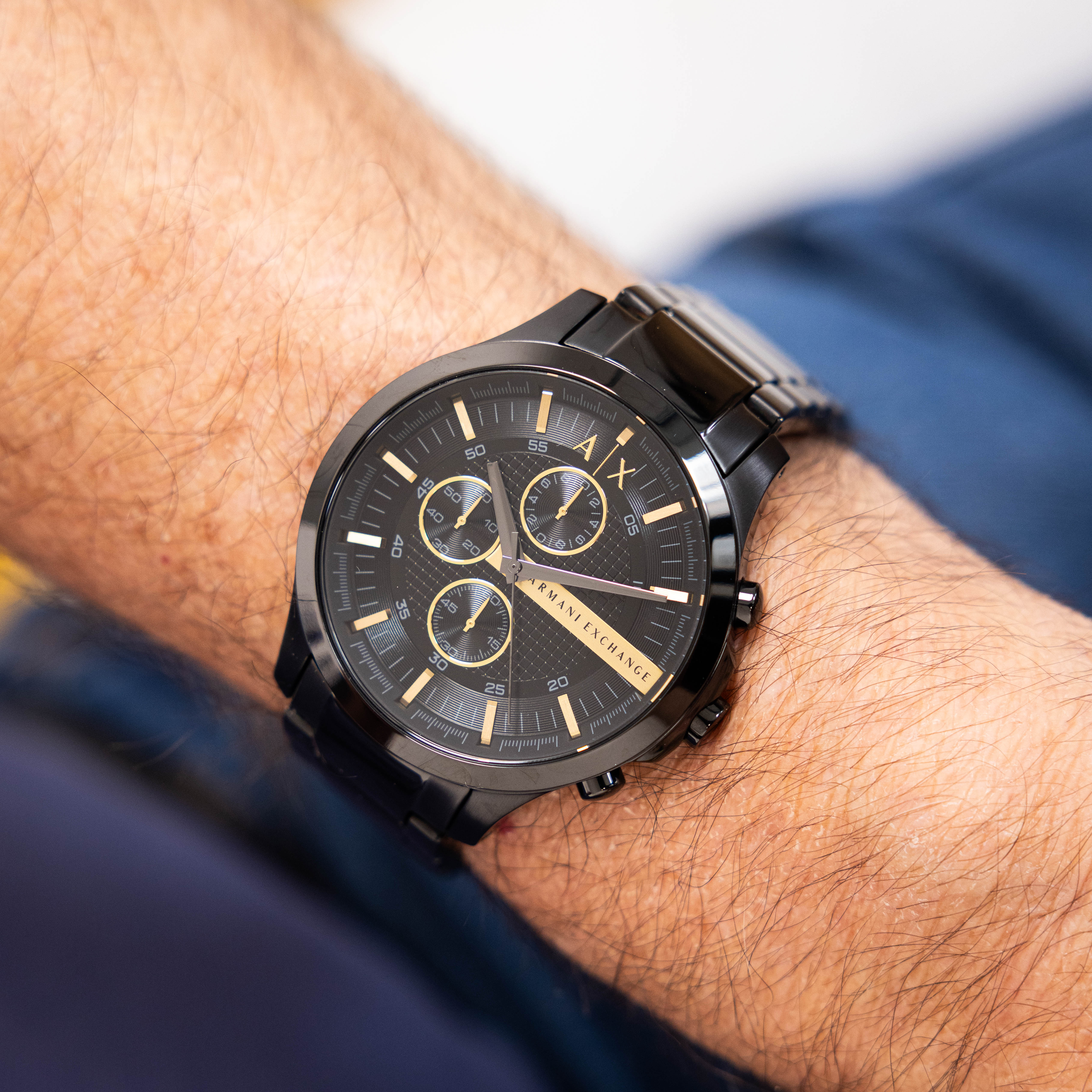 Armani Exchange Hampton AX2164 Stylish Multi-Function Men's Watch with Gold Accents