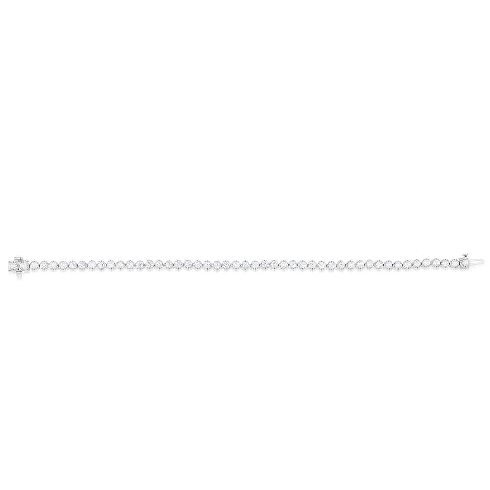 14ct White Gold Tennis Bracelet with 46 Sparkling 3.80-Carat Diamonds, 17.5cm