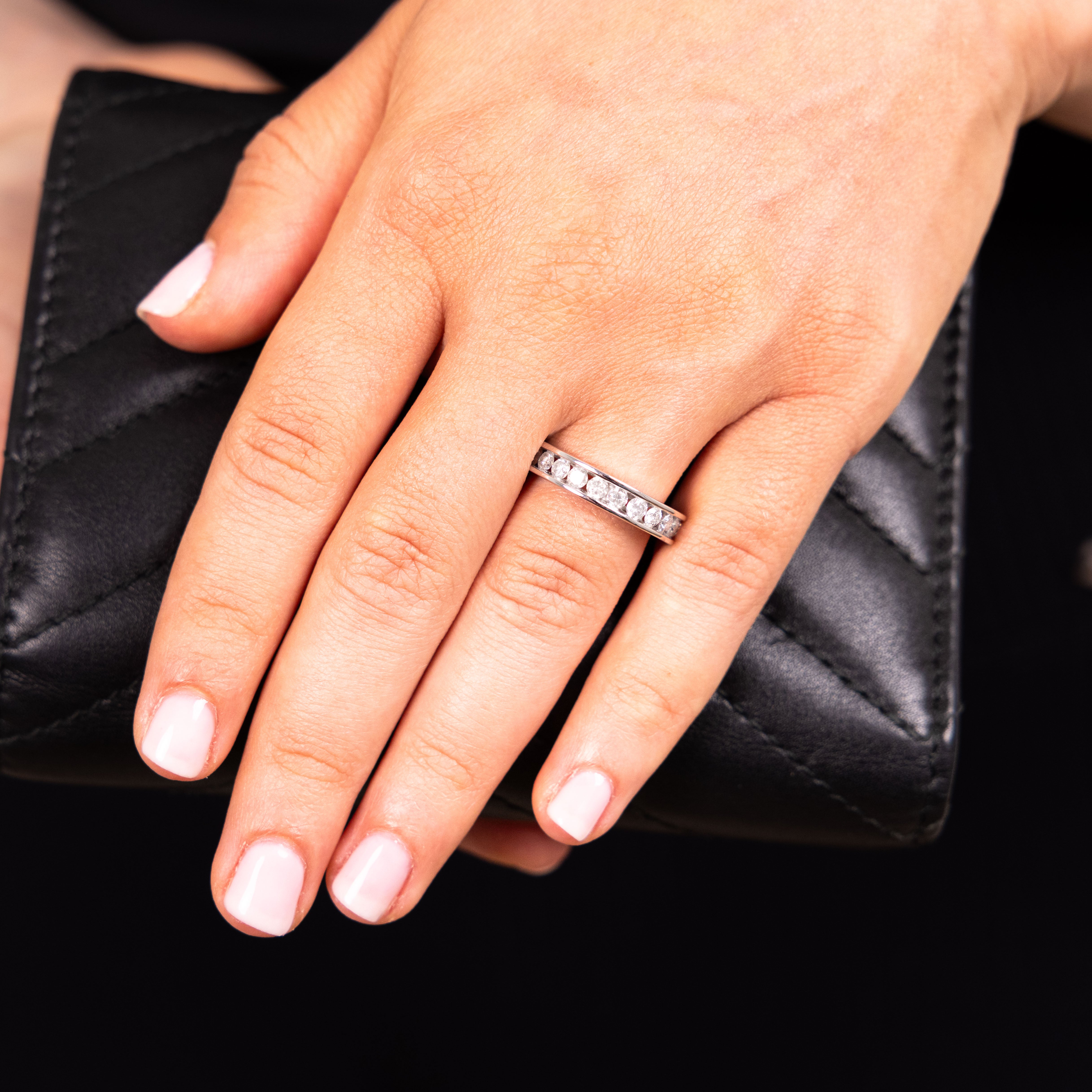 Exquisite 1 Carat Diamond Eternity Ring Crafted in 10ct White Gold for Timeless Elegance