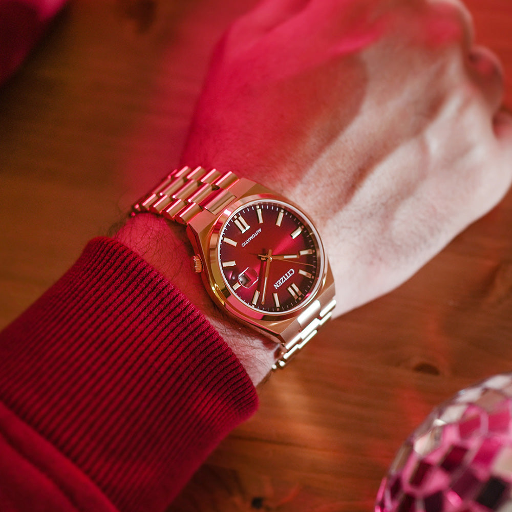 Citizen Tsuyosa NJ0153 - 82X Rose Gold & Red Automatic Watch