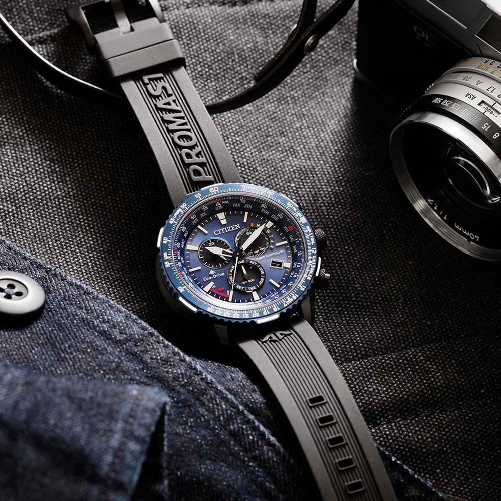 Citizen Promaster Sky Eco - Drive CB5006 - 02L with Blue Dial and Rubber Strap