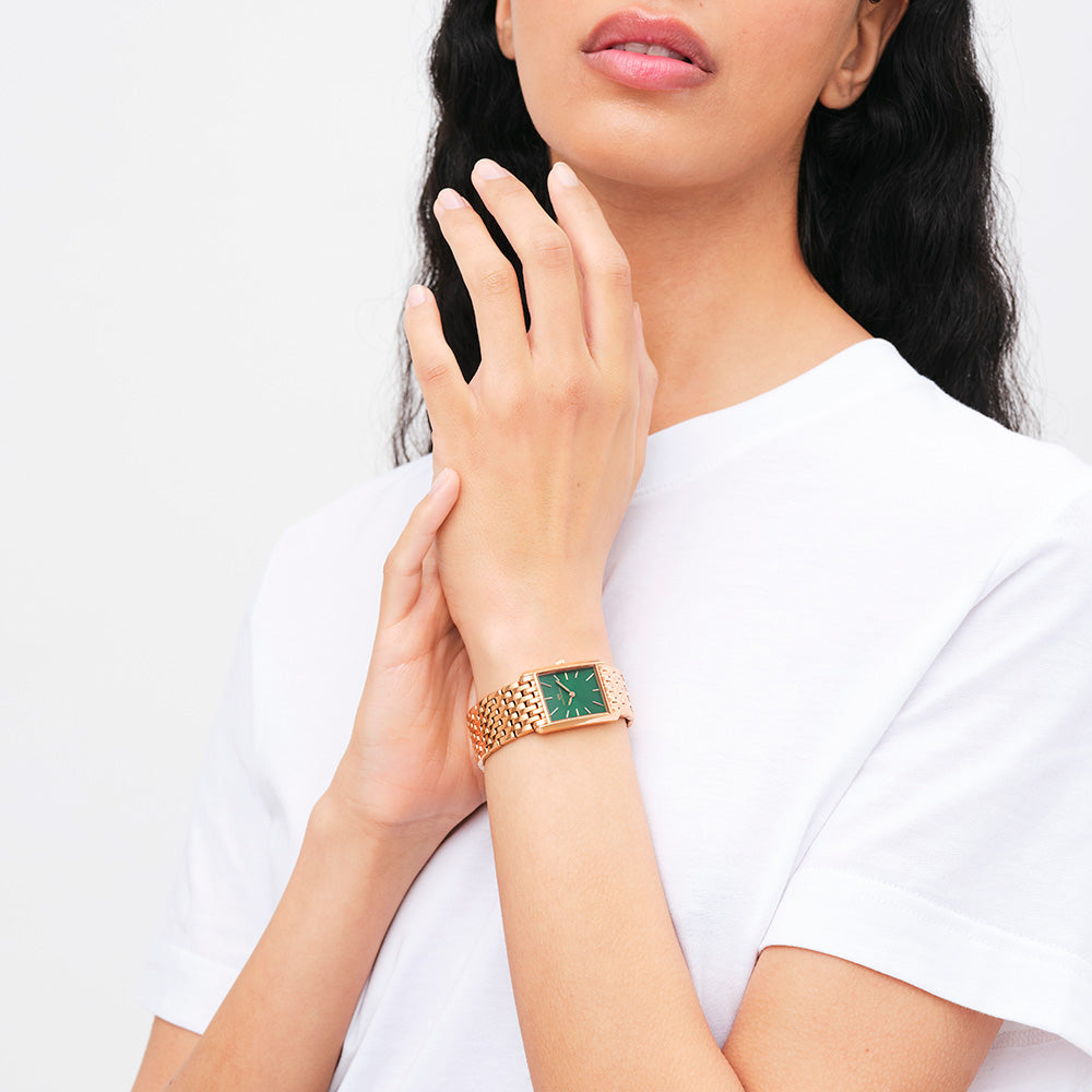 Daniel Wellington Stainless Steel Rose Gold Bound 9-Link Wristwatch DW00100704