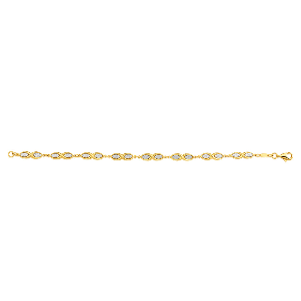 19cm 9 Carat Yellow Gold Plated Stardust Fashion Bracelet for Timeless Expression